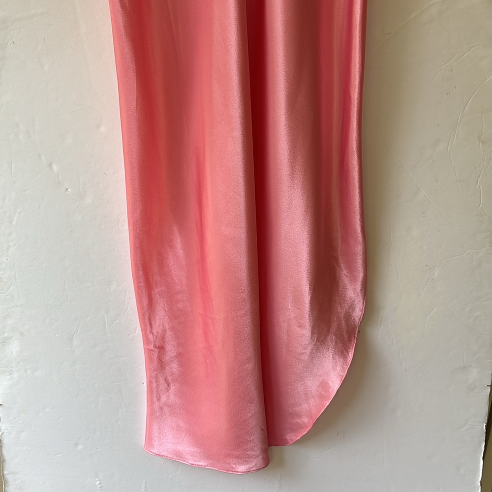 Vintage 90s Slip Dress Barbie Pink Girly Coquette Midi Lace Floral Medium 80’s M - Picture 15 of 17